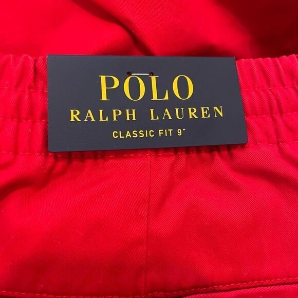 NWT Polo Ralph Lauren Shorts Red XL TALL Elastic Waist 9” inseam $98 - Picture 7 of 9